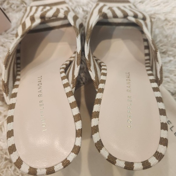 NIB Loeffler Randall Laurel Heeled Sandal in Striped Canvas Size 7.5 - Picture 9 of 11